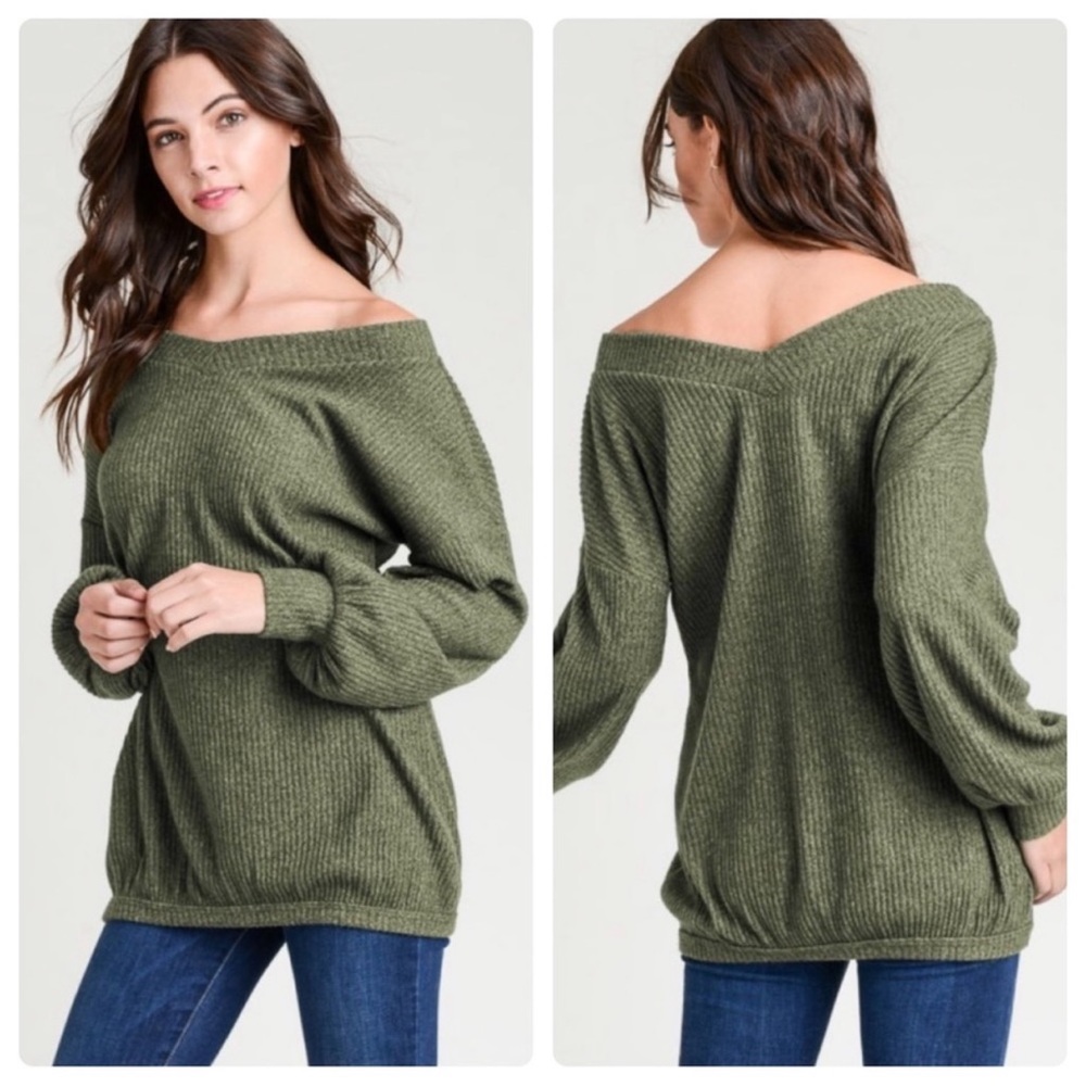 NWT off shoulder fuzzy sweater